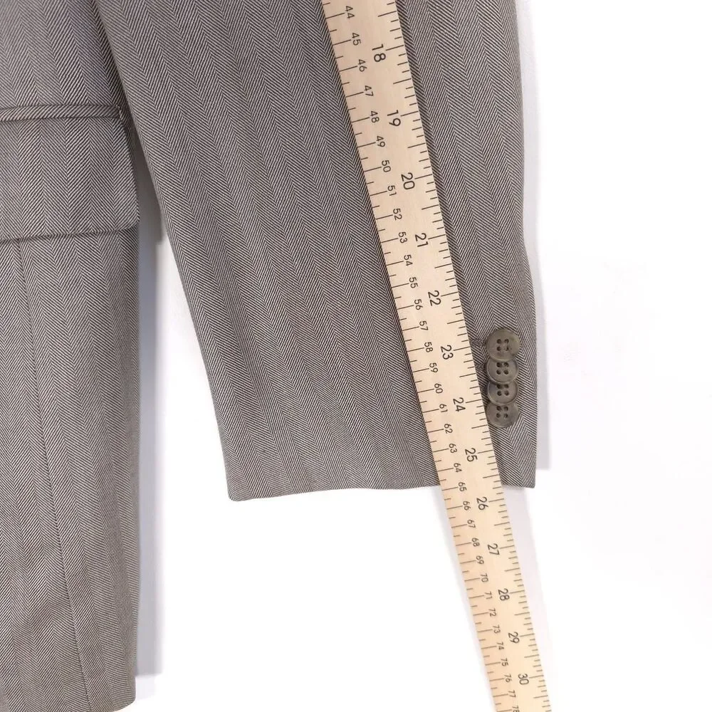 ERMENEGILDO ZEGNA Trofeo Silk Herringbone Blazer Beige Men‎ 42L SWITZERLAND